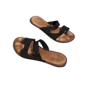 Coach and Four Black Slide Sandals Size 8 Leather